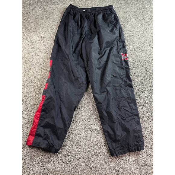 VINTAGE Nebraska Cornhuskers Adidas Track Pants Mens Medium Black Red 80s - Picture 1 of 15